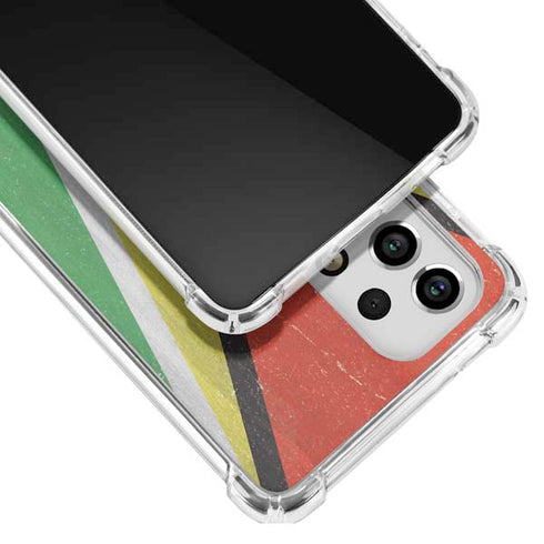 Guyana Flag Distressed Galaxy A53 5G Clear Case